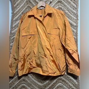 Stephen DiGeronimo Women Vintage 90's Orange Long Sleeve Silk Wrap Blouse,SZ M